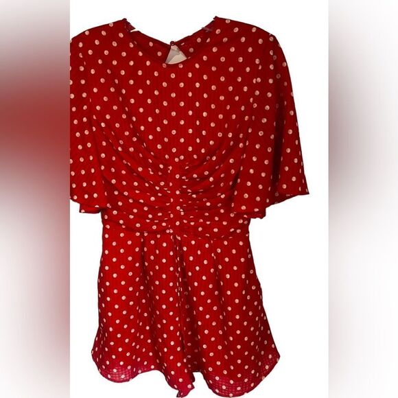 Revolve Finders Keepers Red Polka Dot Romper Jumpsuit NWOT - Picture 3 of 8
